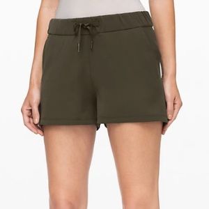 Lululemon On The Fly Short Woven 2.5” in Olive